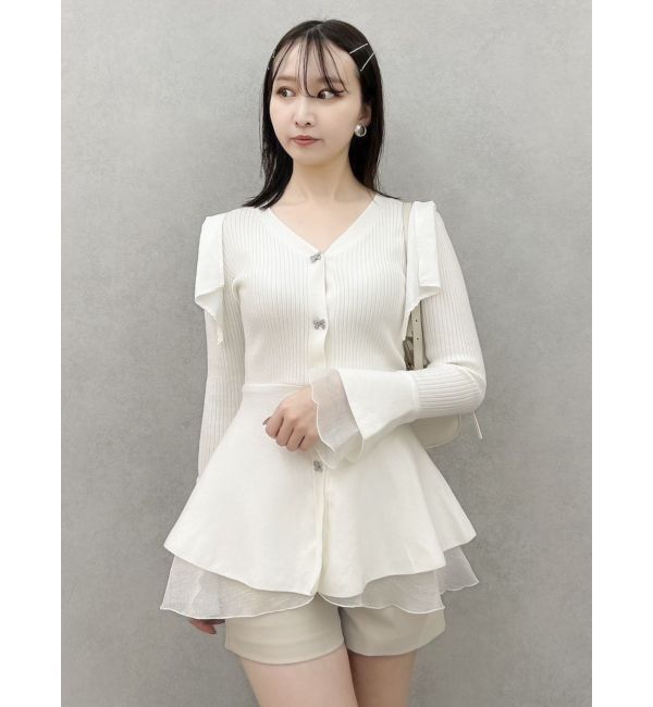 dazzlin「ショルダーリボンニットチュニック」|ニット・セーター|