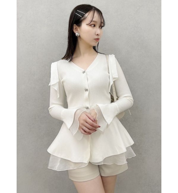 dazzlin「ショルダーリボンニットチュニック」|ニット・セーター|