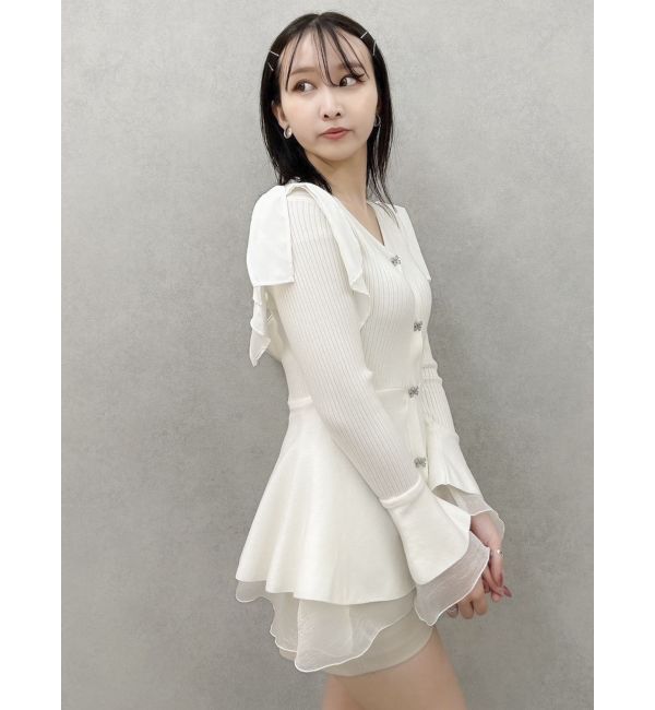 dazzlin「ショルダーリボンニットチュニック」|ニット・セーター|