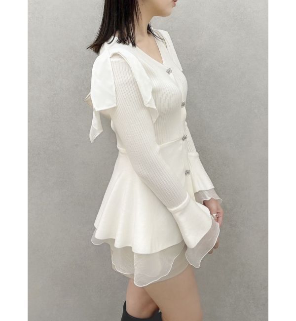 dazzlin「ショルダーリボンニットチュニック」|ニット・セーター|