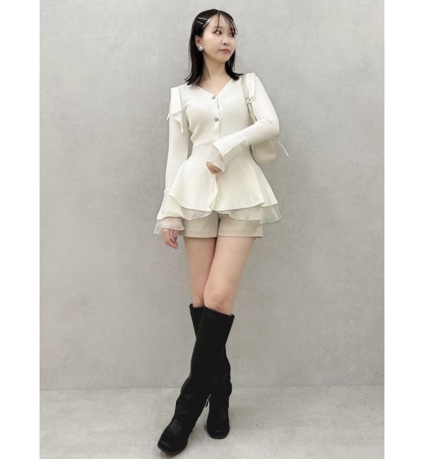 dazzlin「ショルダーリボンニットチュニック」|ニット・セーター|