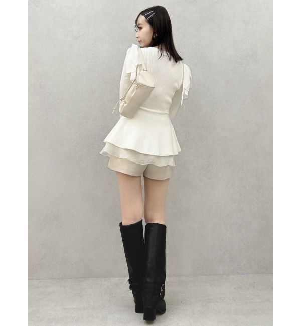 dazzlin「ショルダーリボンニットチュニック」|ニット・セーター|