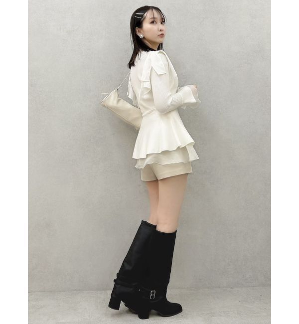 dazzlin「ショルダーリボンニットチュニック」|ニット・セーター|