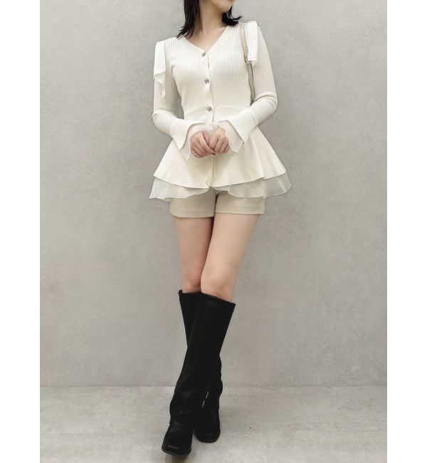 dazzlin「ショルダーリボンニットチュニック」|ニット・セーター|