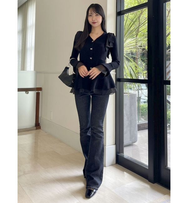 dazzlin「ショルダーリボンニットチュニック」|ニット・セーター|