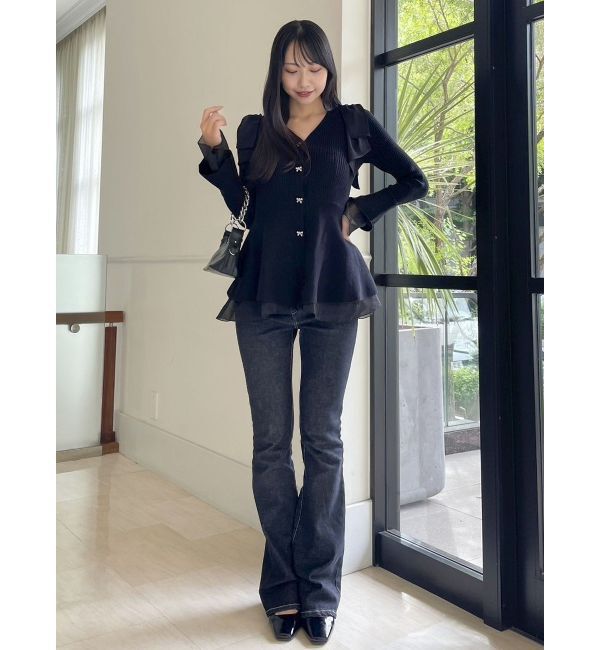 dazzlin「ショルダーリボンニットチュニック」|ニット・セーター|