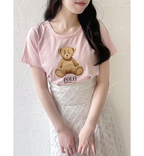 dazzlin「【POLO BCSコラボ/再生産】ベアモチーフコンパクトTシャツ」|Tシャツ・カットソー|ピンク