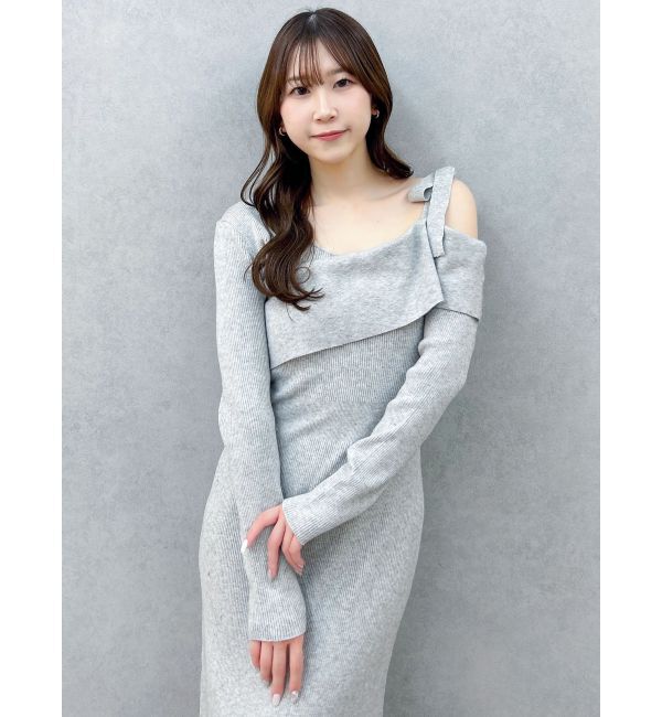 dazzlin「【WEB限定】ワンショルリボンニットワンピース」|ワンピース|