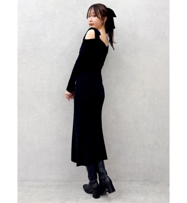 dazzlin「【WEB限定】ワンショルリボンニットワンピース」|ワンピース|