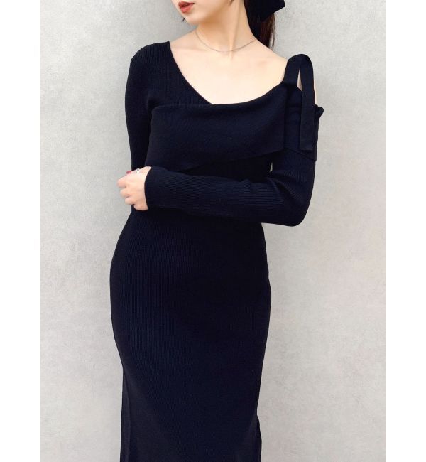 dazzlin「【WEB限定】ワンショルリボンニットワンピース」|ワンピース|