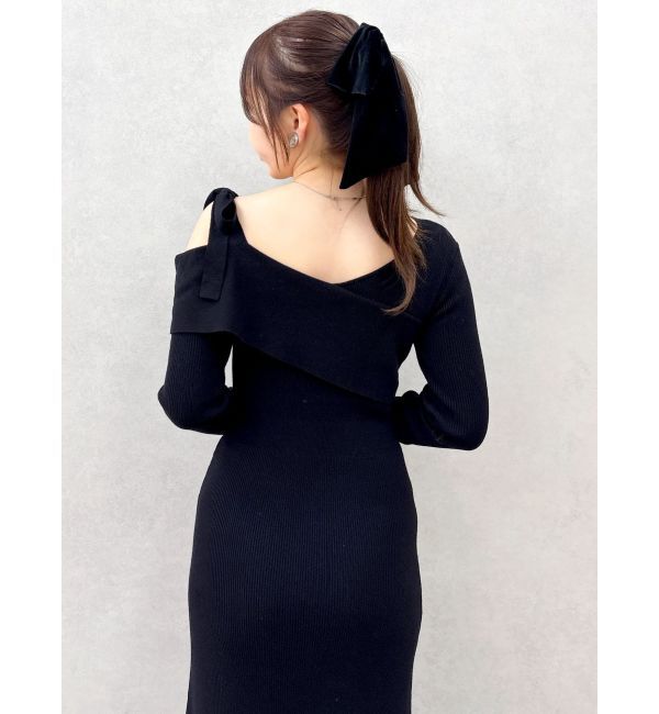 dazzlin「【WEB限定】ワンショルリボンニットワンピース」|ワンピース|