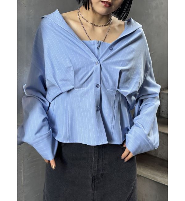 MURUA「マルチウェイシャツ」|シャツ・ブラウス|ブルー