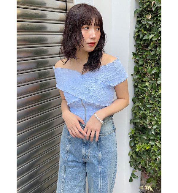 MURUA「シャーリングオフショルブラウス」|シャツ・ブラウス|