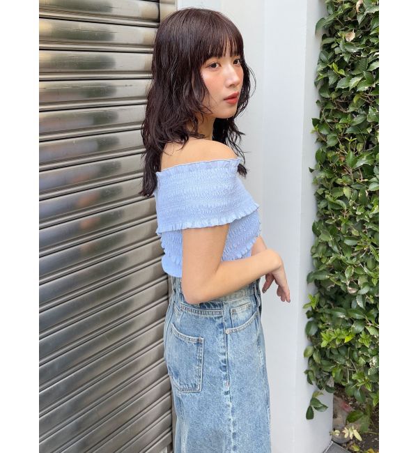 MURUA「シャーリングオフショルブラウス」|シャツ・ブラウス|