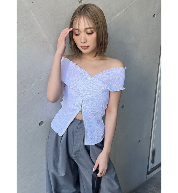 MURUA「シャーリングオフショルブラウス」|シャツ・ブラウス|