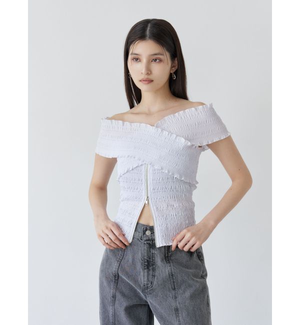 MURUA「シャーリングオフショルブラウス」|シャツ・ブラウス|