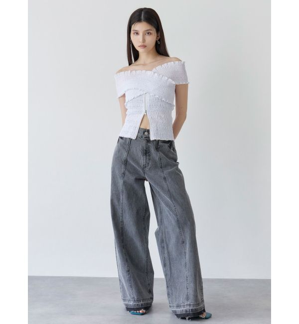 MURUA「シャーリングオフショルブラウス」|シャツ・ブラウス|