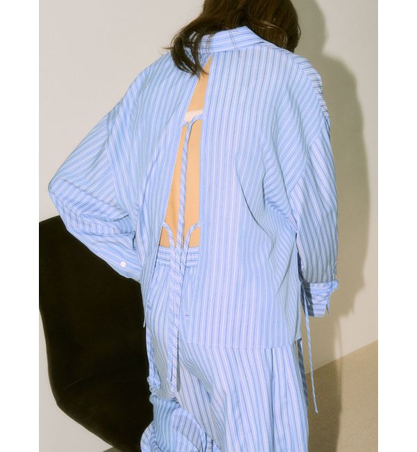 Ungrid「【Htage】スリットデザインストライプシャツ」|シャツ・ブラウス|