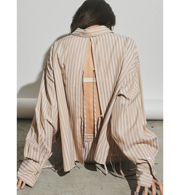 Ungrid「【Htage】スリットデザインストライプシャツ」|シャツ・ブラウス|