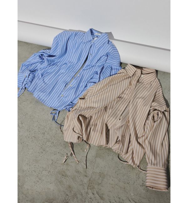 Ungrid「【Htage】スリットデザインストライプシャツ」|シャツ・ブラウス|