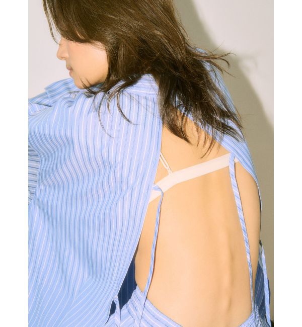 Ungrid「【Htage】スリットデザインストライプシャツ」|シャツ・ブラウス|