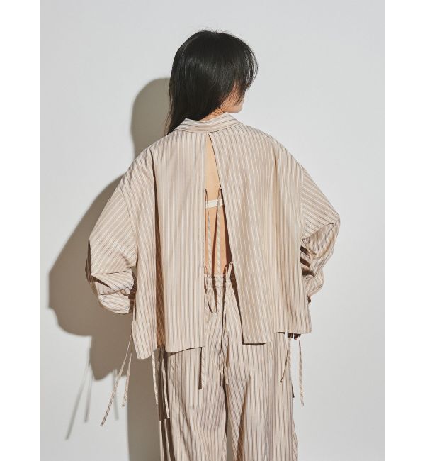 Ungrid「【Htage】スリットデザインストライプシャツ」|シャツ・ブラウス|