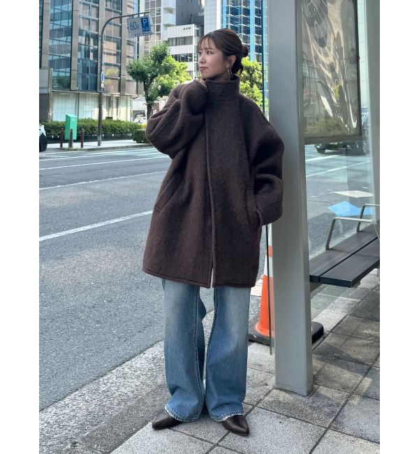 アルパカ混ミドル丈スタンドカラーコート（Ungrid）｜ルミネの