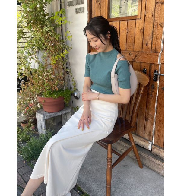 LAGUNAMOON「オープンショルダーニットプルオーバー」|カーディガン|