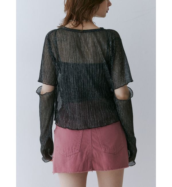 jouetie「プリーツラメシアーカーデ」|カーディガン|