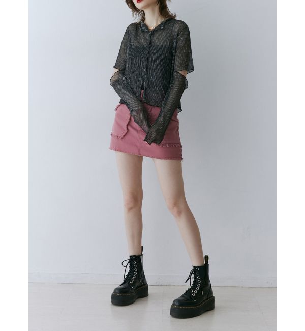 jouetie「プリーツラメシアーカーデ」|カーディガン|