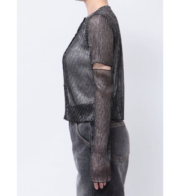 jouetie「プリーツラメシアーカーデ」|カーディガン|