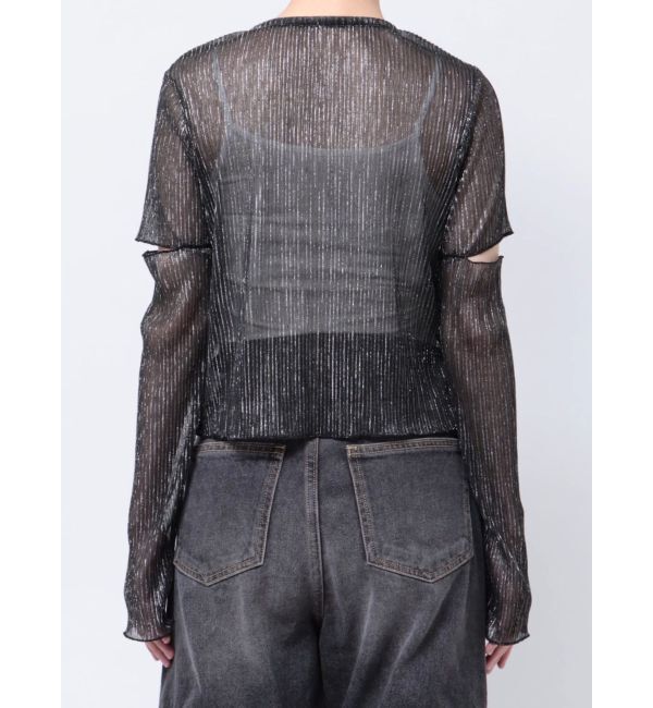 jouetie「プリーツラメシアーカーデ」|カーディガン|