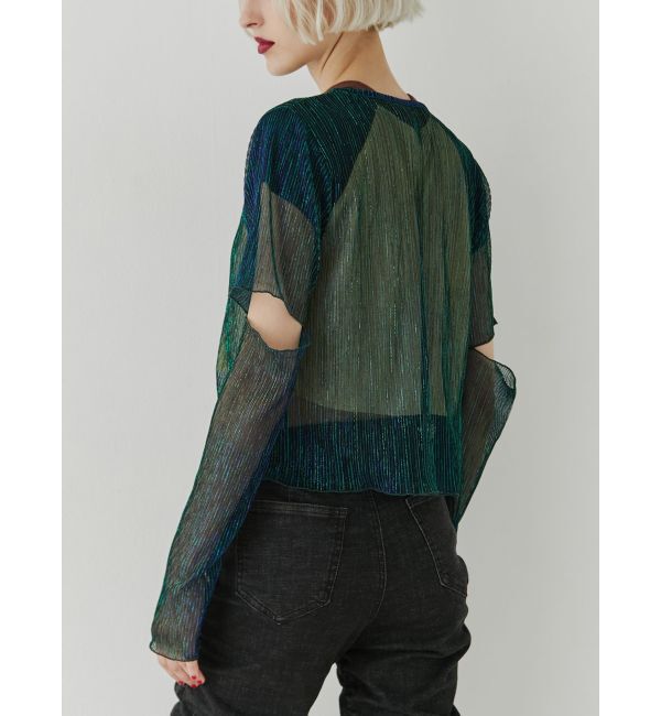 jouetie「プリーツラメシアーカーデ」|カーディガン|