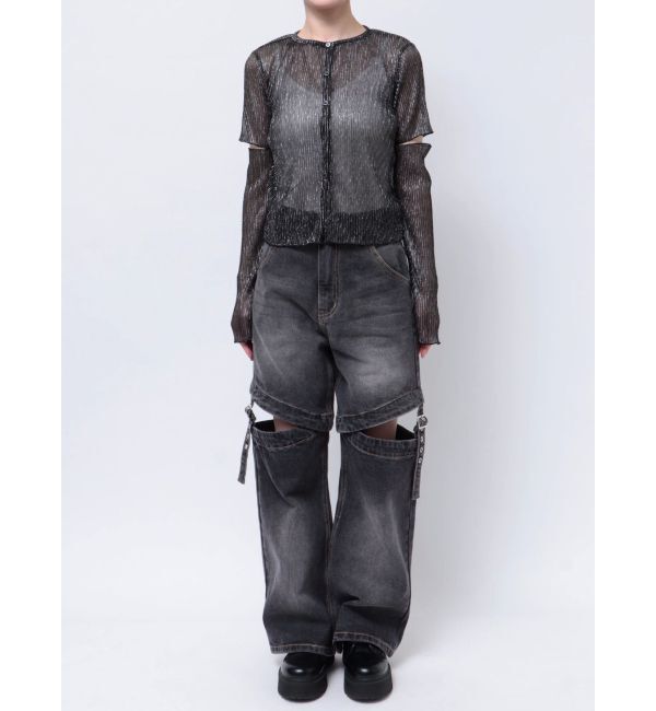 jouetie「プリーツラメシアーカーデ」|カーディガン|