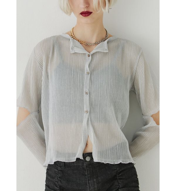 jouetie「プリーツラメシアーカーデ」|カーディガン|