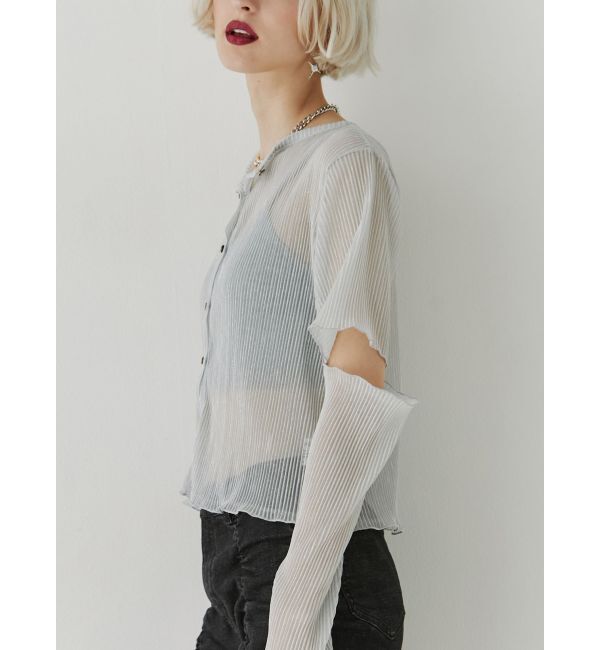 jouetie「プリーツラメシアーカーデ」|カーディガン|