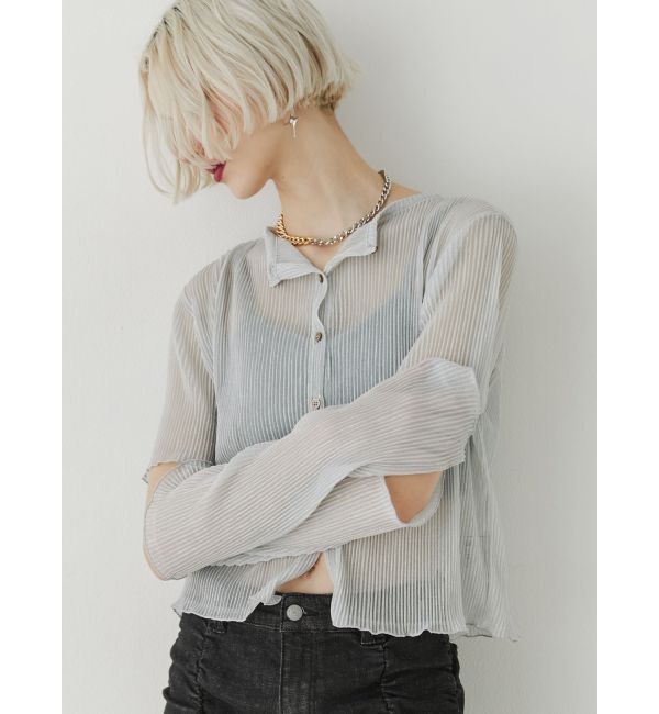 jouetie「プリーツラメシアーカーデ」|カーディガン|シルバー