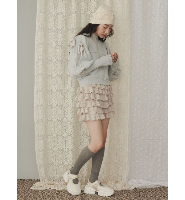 merry jenny「パフスリーブトラックジャケット」|カーディガン|