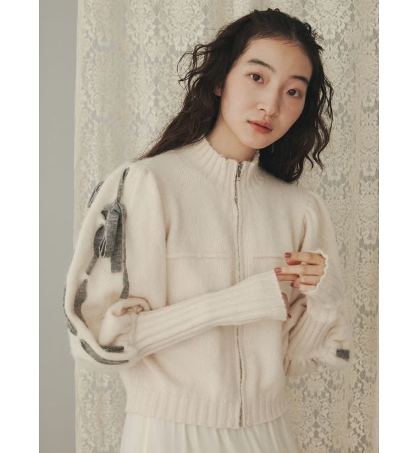 merry jenny「パフスリーブトラックジャケット」|カーディガン|