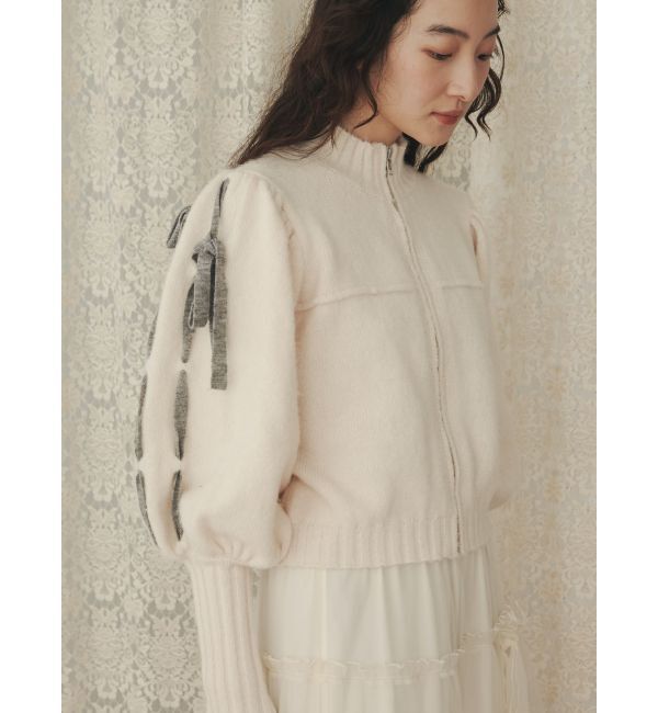 merry jenny「パフスリーブトラックジャケット」|カーディガン|