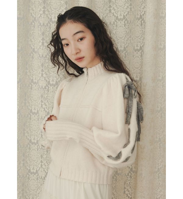 merry jenny「パフスリーブトラックジャケット」|カーディガン|