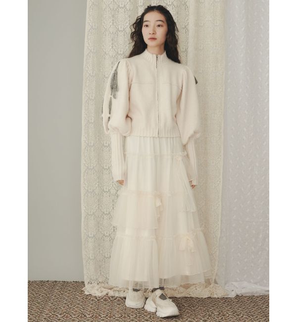 merry jenny「パフスリーブトラックジャケット」|カーディガン|