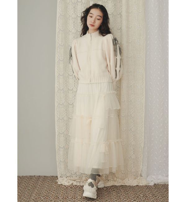 merry jenny「パフスリーブトラックジャケット」|カーディガン|