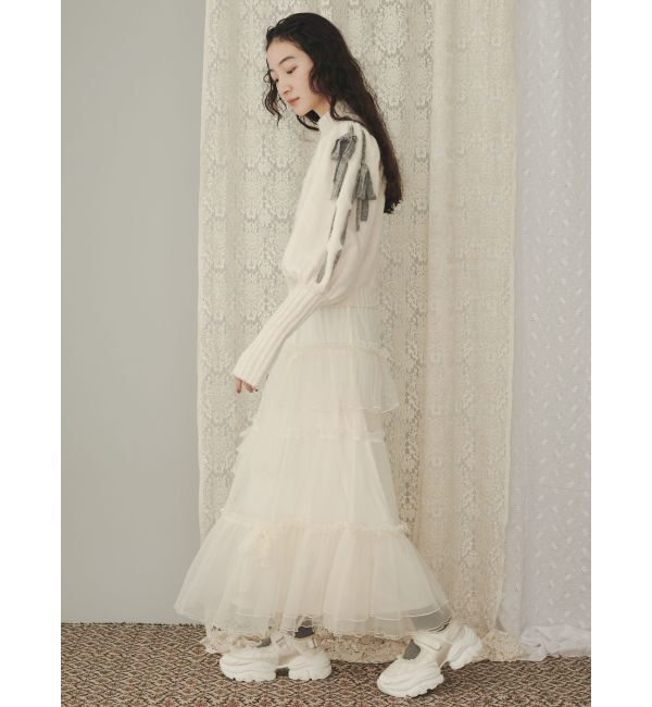 merry jenny「パフスリーブトラックジャケット」|カーディガン|