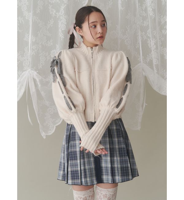 merry jenny「パフスリーブトラックジャケット」|カーディガン|