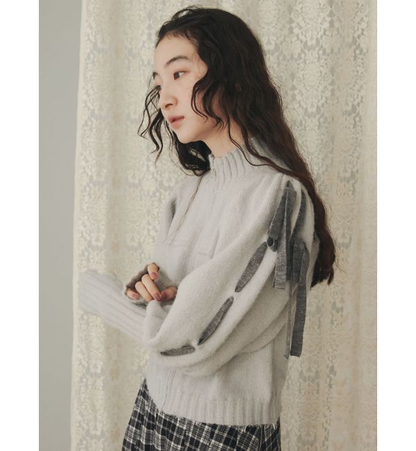 merry jenny「パフスリーブトラックジャケット」|カーディガン|