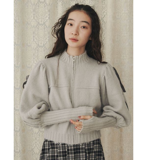 merry jenny「パフスリーブトラックジャケット」|カーディガン|