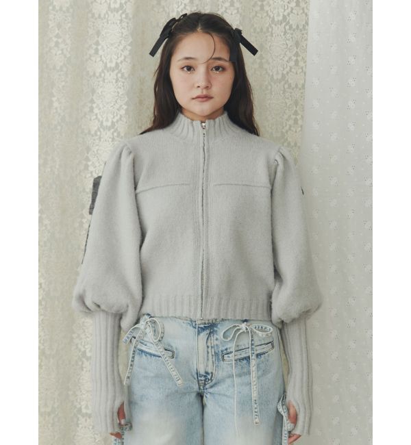 merry jenny「パフスリーブトラックジャケット」|カーディガン|