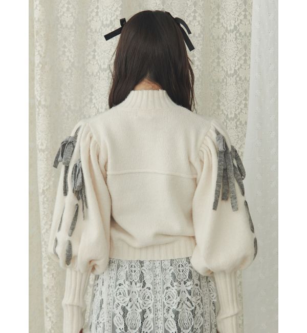 merry jenny「パフスリーブトラックジャケット」|カーディガン|