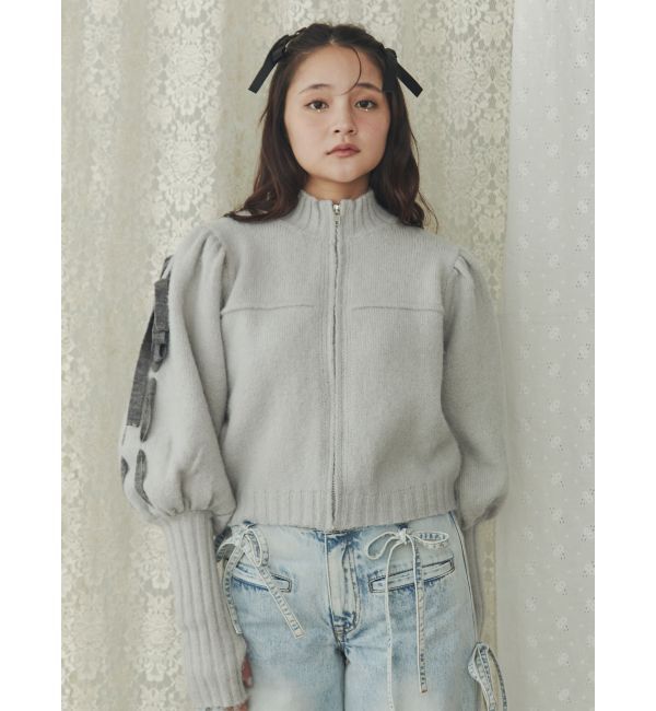 merry jenny「パフスリーブトラックジャケット」|カーディガン|